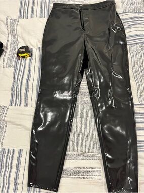 H&M Black Shiny Vinyl-Look Leggings